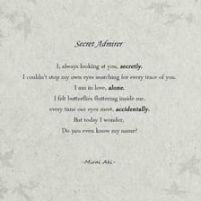 A handwritten poem expressing admiration