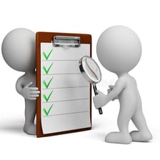 A person taking care of a task on a checklist