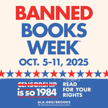 The American Library Association logo associated with Banned Books Week.