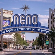 Reno, Nevada landmark arch displaying the city’s nickname