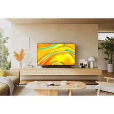 A Sony smart television displayed in a living room