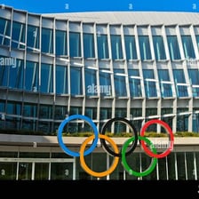 The Olympic rings, symbol of the Olympic movement overseen by the IOC.
