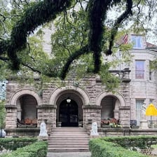 A large, imposing stone building.