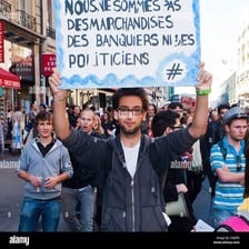 A protest sign expressing opposition to a policy.