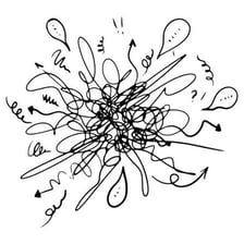 A chaotic scene depicting something out of control.