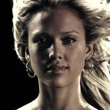 Jessica Alba appearing as Nancy Callahan in Sin City.