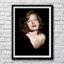 A portrait of classic Hollywood actress Greta Garbo.