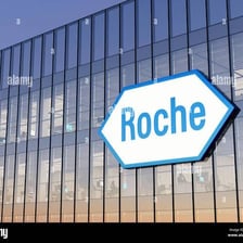 A Roche pharmaceutical company building or logo