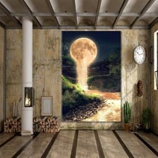 A dreamlike landscape with unusual visual elements.