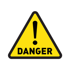 Warning signs representing multiple dangers.