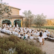 People attending a celebratory event or ceremony