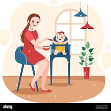 An illustration of a nanny responsible for children.