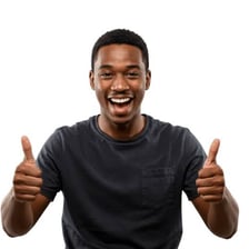 A person reacting enthusiastically to something impressive