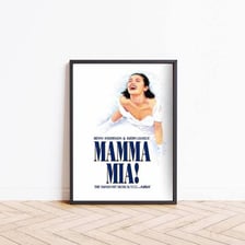 A poster for the Mamma Mia musical