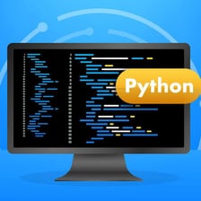 Python source code displayed on a computer monitor