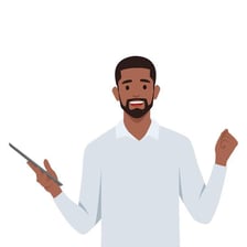 A person approving a finished design or project