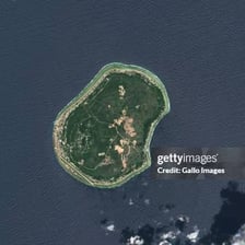 An aerial view of Nauru, a small Pacific island nation