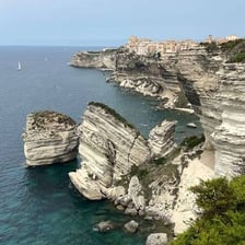 A scenic coastline on the French island of Corsica.