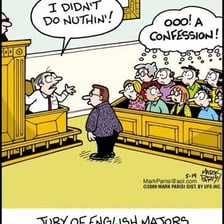 A person speaking during a confession or admission