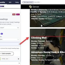 A web page displaying large headings above separate sections.