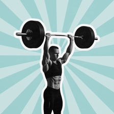 A person performing repeated weightlifting exercises.