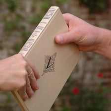 One person handing a book to another as a loan