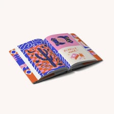 A hardcover book wearing a removable decorative jacket