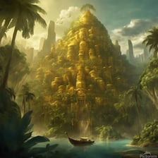 An artistic depiction of the legendary golden city of El Dorado