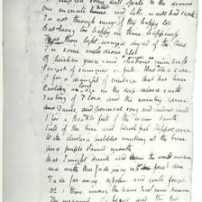 A handwritten poem beginning with an ode or tribute.