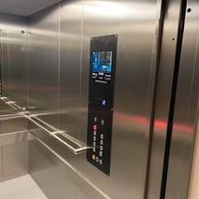 The interior of an Otis elevator car
