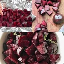 Whole and sliced beets showing their dark maroon interiors.