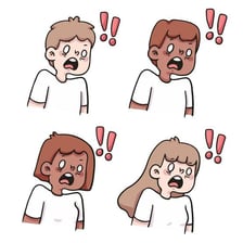 Person reacting with astonishment to a shocking event