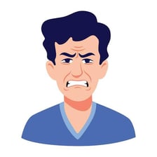 A humorous illustration of an angry person with steam suggesting intense anger.