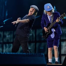 The rock band AC/DC performing onstage.
