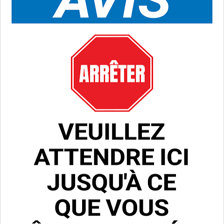 A French sign using the word “ici” to indicate here