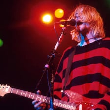 Kurt Cobain performing with Nirvana