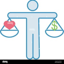 A symbolic scene representing a choice between right and wrong