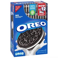 Package and sandwich cookies from the Oreo brand