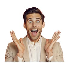 A person showing surprise with a startled facial expression