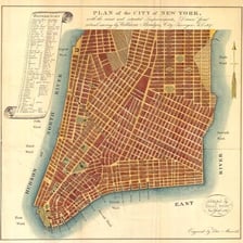 Diagram illustrating the approximate distance of 20 north-south Manhattan blocks