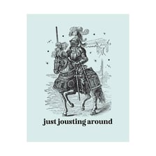 A historical-style illustration of a person promising to return soon.