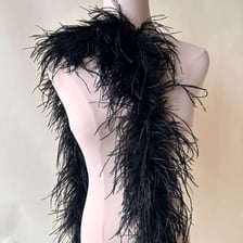 A colorful feather boa used as neckwear