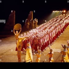 A stage production of Verdi’s opera Aida with an ancient Egyptian setting