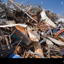A pile of discarded scrap metal