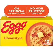 Eggo waffles served as a breakfast.