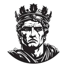 An illustration of a Roman ruler looking visibly nervous.