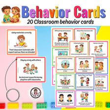 Educational materials and flashcards used as learning aids