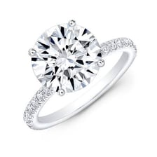A mined diamond mounted in a ring