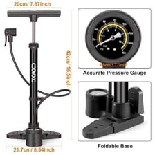 An air pump with a pressure gauge marked in PSI