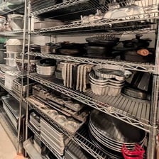 An emptied pantry showing that its supplies have been used up.